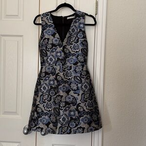 Alice + Olivia Malin Paisley Blue Black Dress